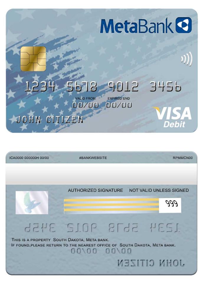 USA South Dakota, Metabank, visa card